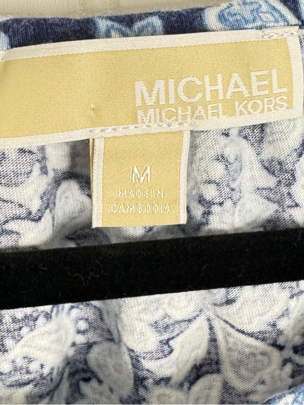 Michael Kors Blue Paisley Floral Bell Sleeve Blouse Top Medium - Picture 5 of 6